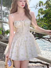 Elegant Floral Mini Dress Women Y2k Evening Party Dresses Casual Beach Style Korean Fashion Clothing Corset Vintage Sexy Vestido